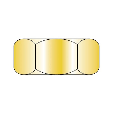 Newport Fasteners Hex Nut, 3/8"-16, Steel, Grade 2, Zinc Yellow, 21/64 in Ht, 100 PK 861670-PR-100